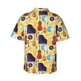 thumbnail image 4 of Xecao Musical Instruments print Hawaiian shirt - a stylish short-sleeve button-down for men, perfect for casual beach and tropical outings., 4 of 9
