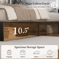 thumbnail image 4 of SIBEDS Queen Upholstered Bed Frame with Adjustable Headboard and LED Lights, Black PU Tufted Diamond Button, No Box Spring Needed, Noise Free, 4 of 9