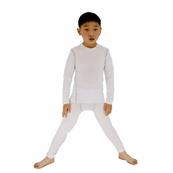 LANBAOSI Ensemble de sous-Vêtements de Compression de Base Athlétiques pour Garçons 2 Pcs Long John pour Enfants Unisexe Taille 12