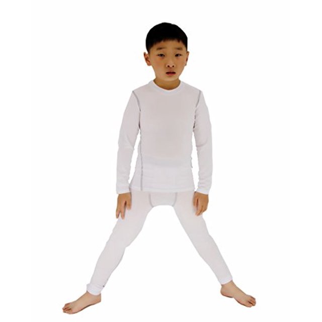 LANBAOSI Boys Athletic Base Layer Compression Underwear Set 2pcs Long John for Kids Unisex Size 5