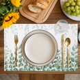 thumbnail image 4 of Spring Emerald Green Eucalyptus Placemats Set of 8, Botanical Leaf Country Placemats for Dining Table, Place Mats for Kitchen Tabletop, Waterproof Wipeable Dining Table Mats Set, 4 of 9
