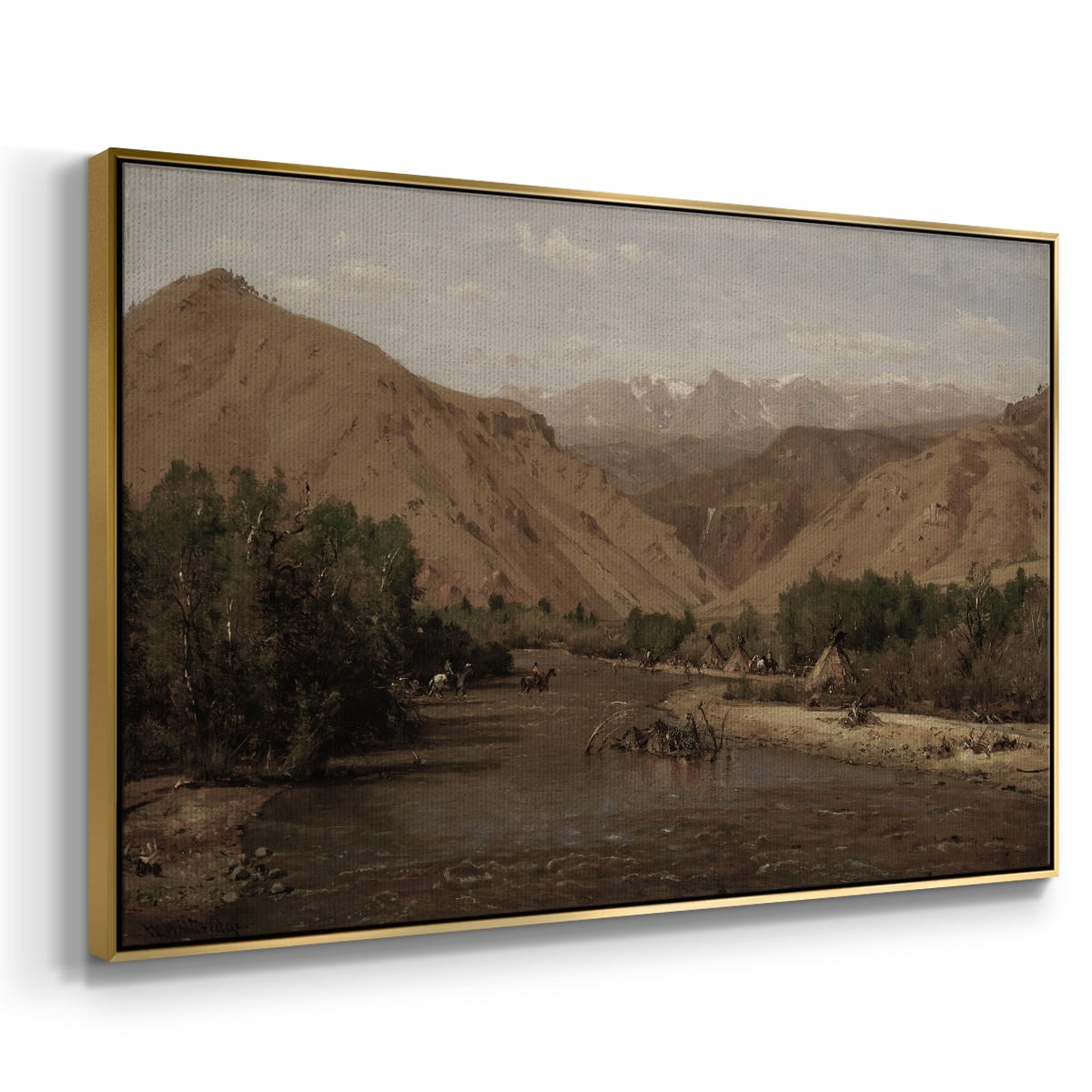 Vintage Landscape-CCXXVI By Wexford Home Framed in Gold Wood Gallery Wrapped Canvas 27 in. x 41 in.