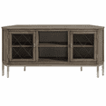 thumbnail image 4 of Leick Home Wood and Metal 2-Door TV Stand for TVs up to 62", Smoke Gray Wash/Pewter, 4 of 17
