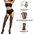 thumbnail image 2 of LAICAIW Bas Résille pour Femmes Taille Haute Collants en Résille Noir, 2 of 7