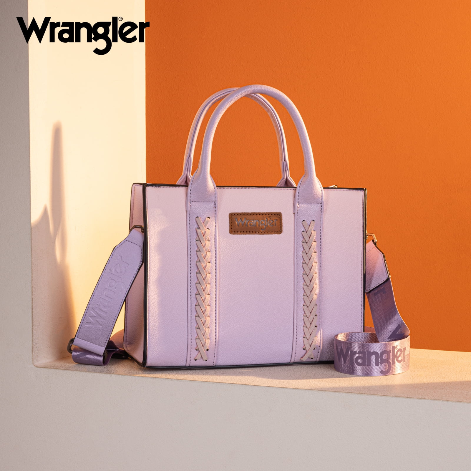 Wrangler Medium Tote Bag for Women Designer Satchel Handbags Top-handle Purses with Strap, Pink