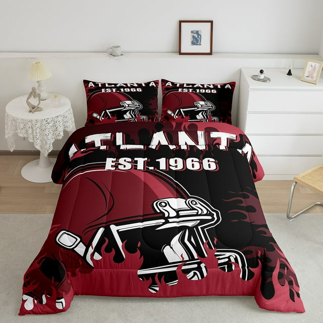 Erosebridal Ensembles de Literie Vintage de Rugby Simple avec Couette, Insert de Couette de Football Américain, Décor de Jeu de Sports de Ballon, Réversible