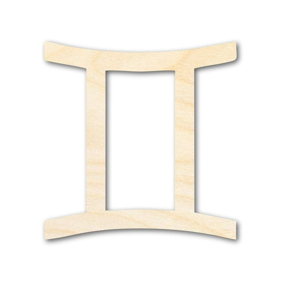 Unfinished Wood Gemini Sign Shape - Zodiac Craft - up to 46" 7" / 1/4"