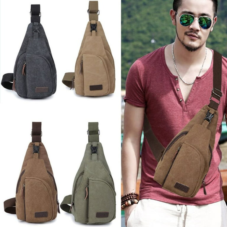 Nylon Chest Bag Men Women Messenger Bag Sports Backpack Zipper