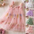 thumbnail image 4 of Lovskoo 6M-5T Toddler Summer Dress Baby Girl Strap Floral A Line Dress Sleeveless Beach Sundress for Toddler Girl Green, 4 of 4