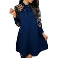 thumbnail image 1 of LAICAIW Robes Élégantes pour Femmes Robe Ligne A à Pois Cocktail Tulle Nœud Polaire Patchwork Mini Bal Fête, 1 of 5