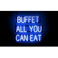 thumbnail image 1 of SpellBrite BUFFET ALL YOU CAN EAT LED Sign for Business. 26.8" x 23.8" Blue BUFFET ALL YOU CAN EAT Sign Has Neon Sign Look, Energy Efficient LED Light Source. Visible from 500+ Feet, 8 Animations., 1 of 4