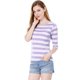 thumbnail image 3 of Disfraz de Día de San Patricio mujer Allegra K Camiseta ajustada Morado claro L, 3 of 7