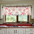 thumbnail image 3 of Yayeee Kitchen Curtains Tier Set of 2 Light Filtering 57"x24" Over Sink Window Panels, Starfish Seashell, 3 of 7