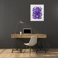 thumbnail image 3 of Fab Funky 15x18 White Modern Wood Framed Museum Art Print Titled - Purple Octopus, 3 of 4