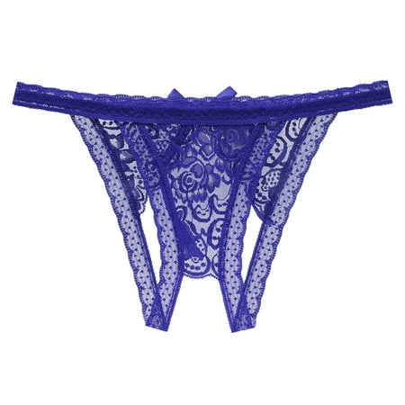 Panties for Women Sexy Low Rise Lace Thongs Sexy Mesh Panties Crotchless Panties for Women Lingerie Thong for Women