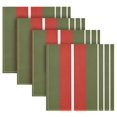thumbnail image 3 of Iauyy Satin Napkins Set of 4- Red Green Stripes DIY Printing Decoration Cloth Napkin- Easy Care for Home/Party, 3 of 8