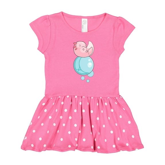Inktastic Cute Axolotl Sitting on a Bubble Girls Toddler Dress
