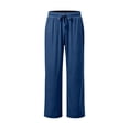 thumbnail image 4 of Men's Velvet Plush Warm Pajama Pants Fluffy Soft Sleepwear Solid Color Homewear Blue L, 4 of 5