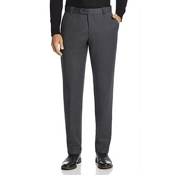 Bloomingdale's MEDIUM GRAY Wool Stretch Dress Pants, US 34X34