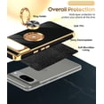 thumbnail image 7 of LEYI For Google Pixel 8 Case, 360 Rotatable Ring Holder Magnetic Kickstand, Plating Rose Gold Edge Protective Google Pixel 8 Case, Black, 7 of 7