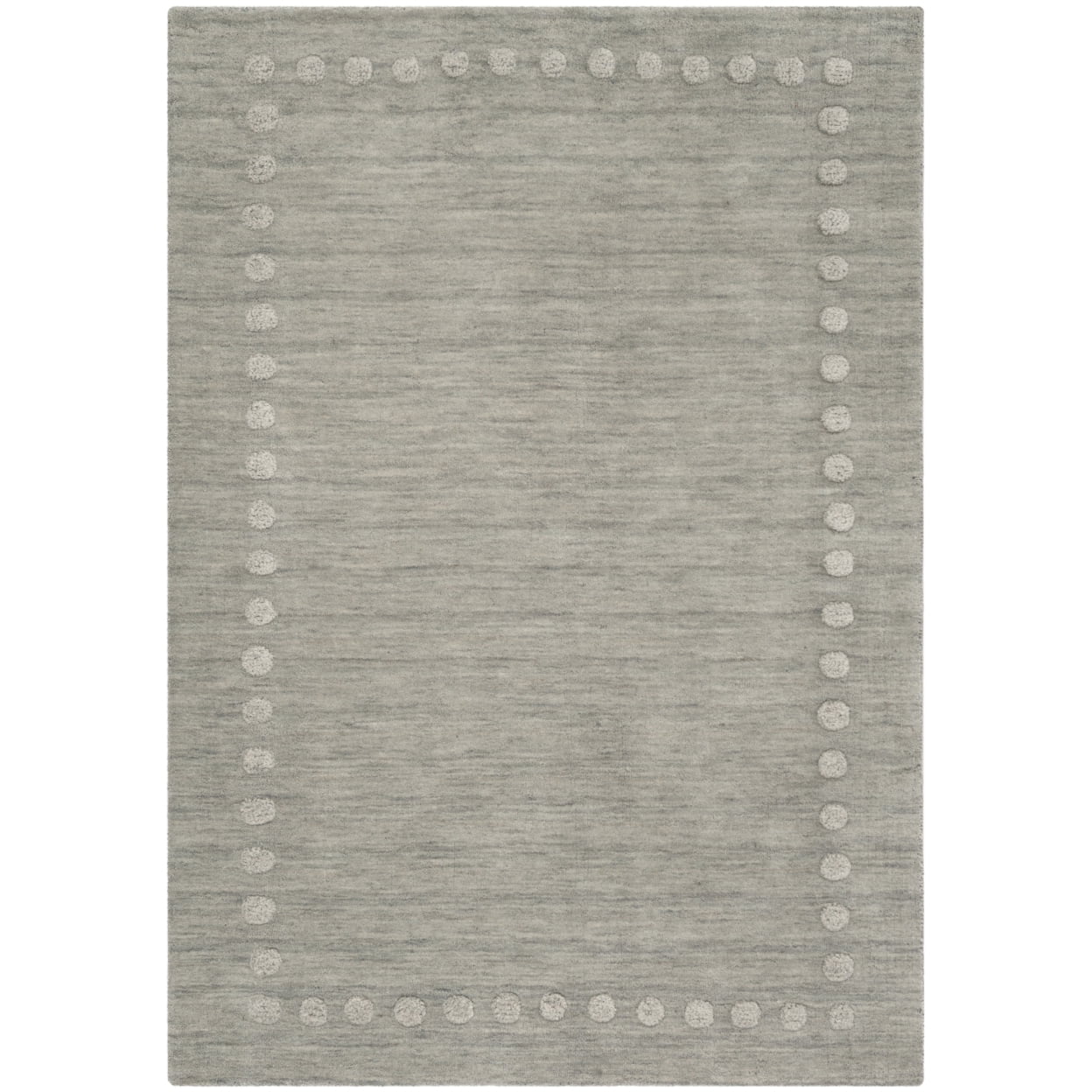 SAFAVIEH Kids Dotted Border Area Rug, Grey, 7' x 7' Round