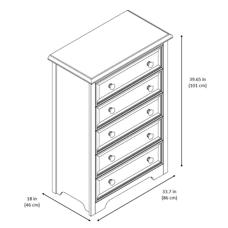 Graco Brooklyn 5 Drawer Chest White Walmart