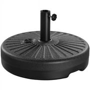 Alden Design 5 lbs Black Round Polyethylene and Iron Patio Umbrella Base with Fillable