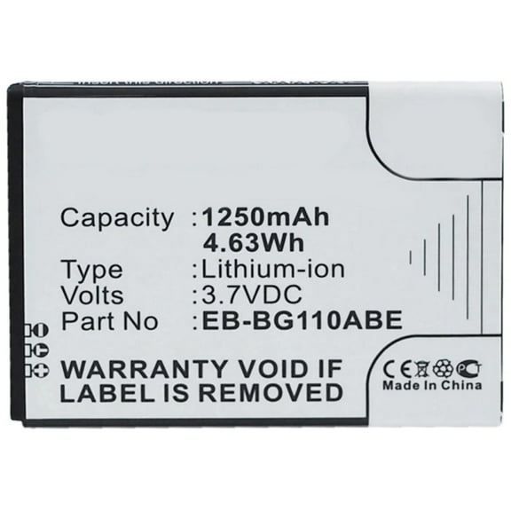 Batteries N Accessories BNA-WB-L3598 Cell Phone Battery - Li-Ion, 3.7V, 1250 mAh, Ultra High Capacity Battery - Replacement for Samsung EB-BG110ABE Battery