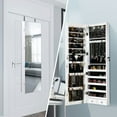 thumbnail image 1 of Costway Mirrored Jewelry Cabinet Jewelry Organizer w/2 LED Lights White, 1 of 9
