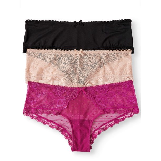 Secret Treasures Secret Treasures Women's cheeky panties, 3 pack