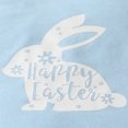 thumbnail image 4 of Zehjuhan Infant Girl Easter Bunny Print 3-Piece Outfit Short Sleeve Triangle Romper Flared Pants Headband Sky Blue，0-3M, 4 of 7