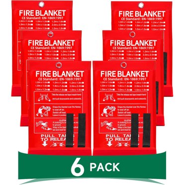 Emergency Fire Blanket For Home And Kitchen, 2-Pack, 39.3''×39.3'', Fiberglass Fire Blankets Emergency For People Flame Retardant Fireproof Survival Safety Kitchen, Fireplace, Car, Office, Warehoe
