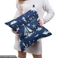 thumbnail image 4 of Ambesonne Navy Blue Fabric by the Yard Upholstery, Grunge Anchor Ship, 2 Yards, Blue White, 4 of 4