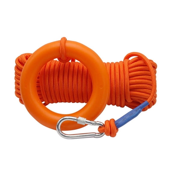 Water Floating Lifesaving Rope Strong Reflective Buoyant Throw Rope Professional with Bracelet/Hand Ring for Outdoors