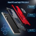 thumbnail image 3 of WWS-for Galaxy S25 Ultra Case with Stand, Military Grade Protective Phone Case with 360° Rotatable Metal Ring Kickstand [Support Magnet Mount] Compatible with Samsung Galaxy S25 Ultra, Red, 3 of 4