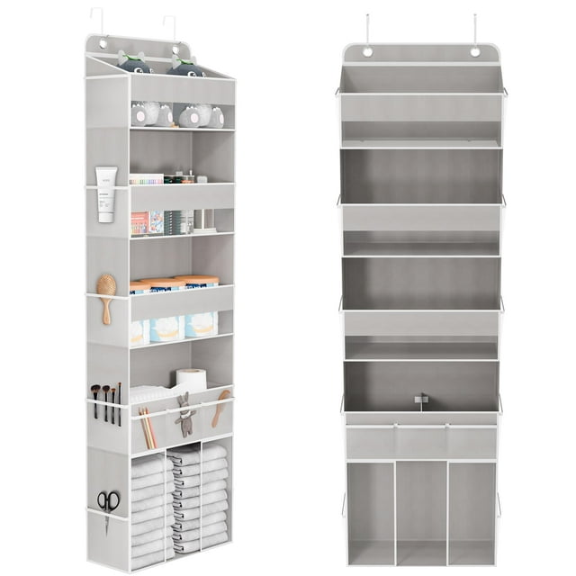 Organizador Shelf DCCDU para colocar sobre la puerta, 5 niveles, gris, 134 x 41 x 17 cm