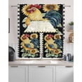 thumbnail image 2 of Vintage Sunflower Rooster Kitchen Curtains Sets 36 Inch Length with Valance, Pastoral Watercolor Buffalo Swag Valances and Tiers Curtain Set Drapes Swag Curtains for Living Room, Bathroom, Bedroom, 2 of 6
