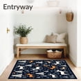 thumbnail image 3 of ODIKA 6'x9' Machine Washable Non-Slip Area Rug, Winter Wonderland Deer Forest with Falling Snow High Traffic Rug, Navy, 741777, 3 of 7