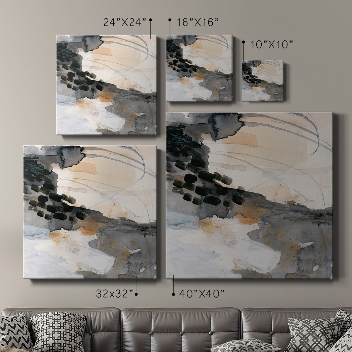 Wexford Home Neutral Flock I-Premium Gallery Wrapped Canvas, 10" x 10" - Ready to Hang