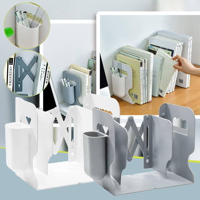 Vaidha Retractable Desktop Book Organizer Storage Rack Office Document Textbook Shelf