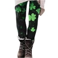 thumbnail image 5 of Gamivast Yoga Pants Women Shamrock Clover Print High Waist Stretchy Gym Pants Holiday Party Soft Workout Pants Slim Fit Leggings St Patricks Day Festival, 5 of 9