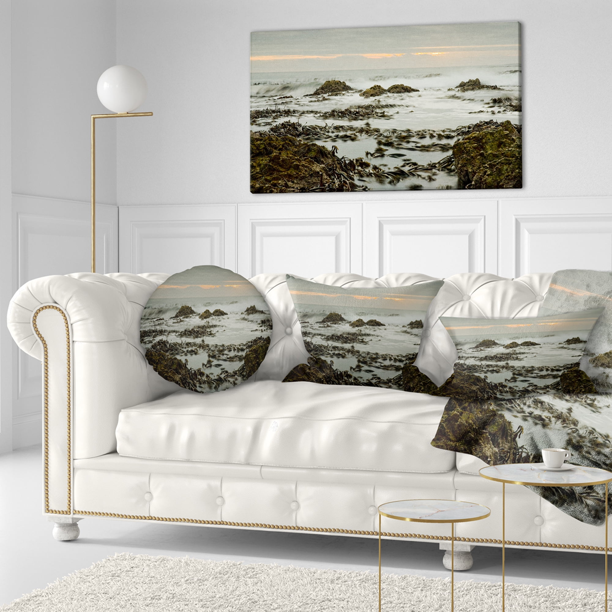 Designart 12" x 20" Sea & Shore Polyester Throw Pillow
