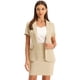 thumbnail image 1 of Conjuntos de traje INSPIRE CHIC para mujeres, atuendos de 2 piezas, blazers y faldas lápiz, traje M beige, 1 of 6