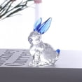 thumbnail image 3 of Jiibva Glass Rabbit Figurine Cute Crystal Rabbit Statue Tiny Animal Sculpture Art Animal Decor Ornament for Home Office, 3 of 7