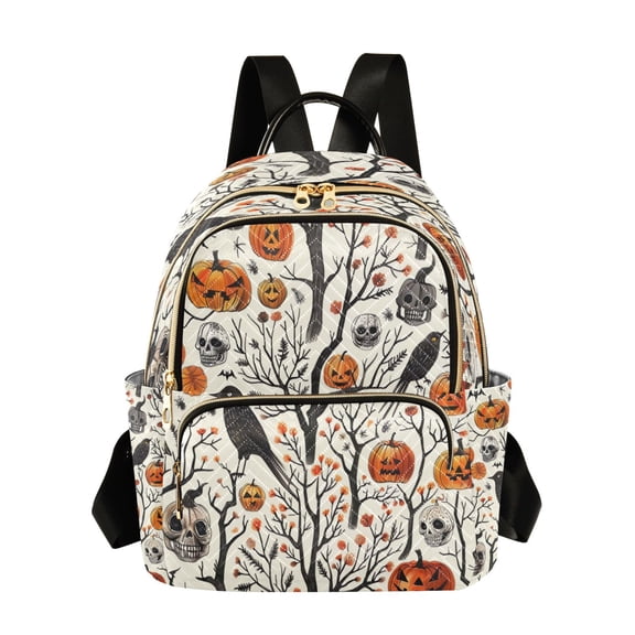 Quilted Backpack Fashion Backpack 10.23*5.11*12.59 Inch Women's Fashion Backpack Picnic Shopping Travel Out Sports backpack Halloween Pumpkin