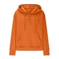 thumbnail image 5 of Oksale Long Sleeve Shirts for Women with Hood Loose Fit Textured Hoodies with Pockets Button Tops for Going Out Orange S, 5 of 7