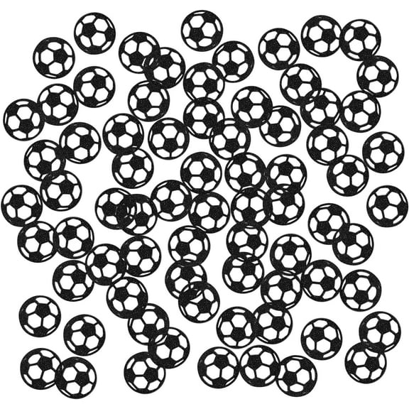 Soccer Birthday Black Glitter Confetti, Baby Shower Table Scatter Confetti, Sports Theme Birthday Table Decorations, 120pcs