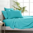 thumbnail image 5 of Bare Home 6 Piece Sheet Set, Microfiber, 2 Extra Pillowcases, Queen, Aqua, 5 of 6