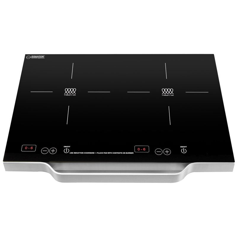 Equator Advanced Appliances Portable Dual Burner Induction Cooktop with Handle