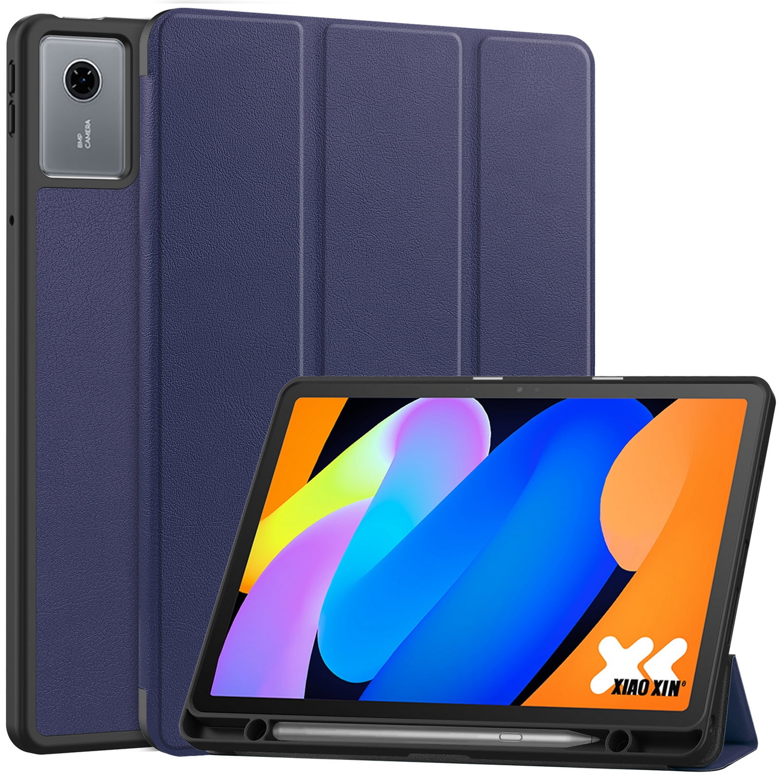 DWaybox Case for Motorola Moto Pad (2026)11.0 inch 2026 Model, Shockproof Protective Cover with Kickstand, Built-in Pen Slot & Auto Wake/Sleep, Folio Matte TPU Smart Cover -Dark Blue